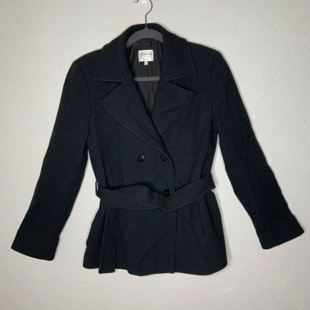 Sz 8 Armani Collezioni Black Coat